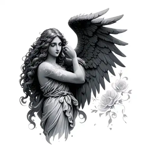 lucky angel tattoo design idea