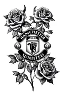 Manchester united devil and roses tattoo design idea