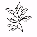 caffeine  with coffee beans and coffee plant tattoo design idea