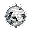 linework disco ball tattoo design idea