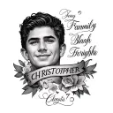 for a passed away family member with date 12/01/70 and name christopher tattoo design idea