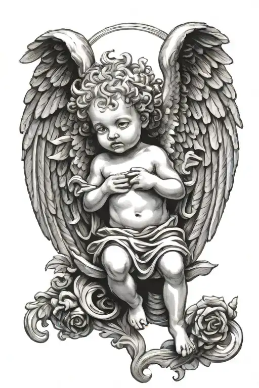 Old Testament Cherub tattoo design idea