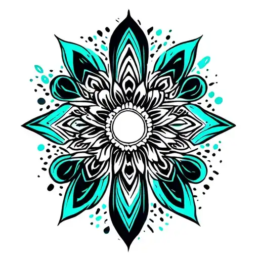 tatoo for Creativity and Calm and enthusiasm towards acting and writing stories. add cyan color for creativity  tattoo design idea