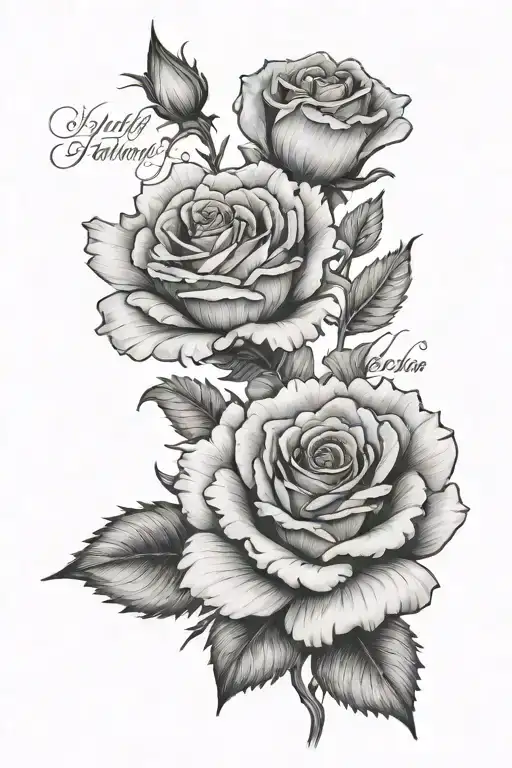 carnation, rose and words "You'll Never Walk Alone" tattoo design idea