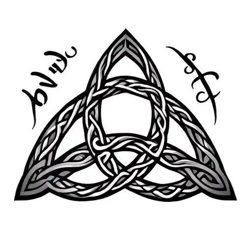 Celtic trinity knot incorporating elements of Australia, Ireland and Scotland tattoo design idea