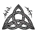 Celtic trinity knot incorporating elements of Australia, Ireland and Scotland tattoo design idea