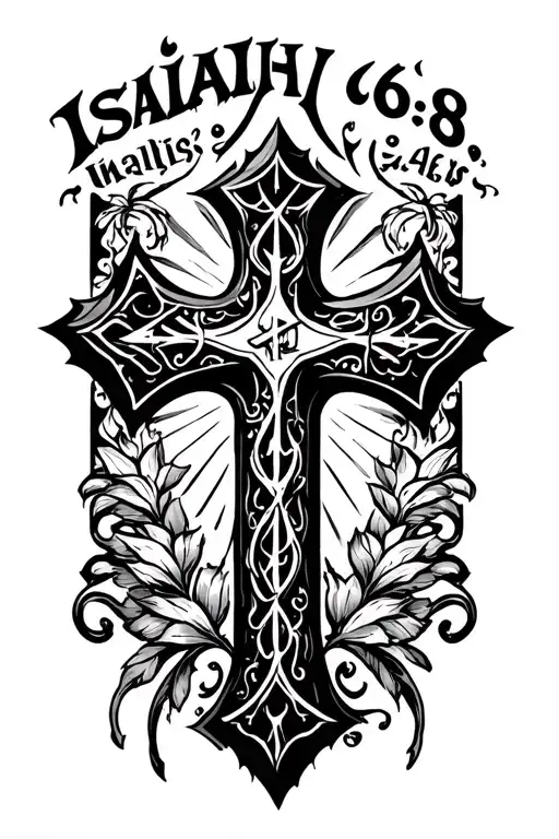 "Isaiah 6:8" Crusader Cross tattoo design idea