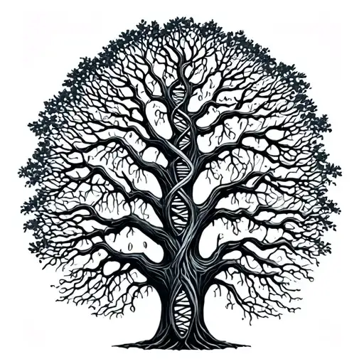 dna tree tattoo design idea