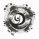 Enso zen circle with pause symbol inside tattoo design idea