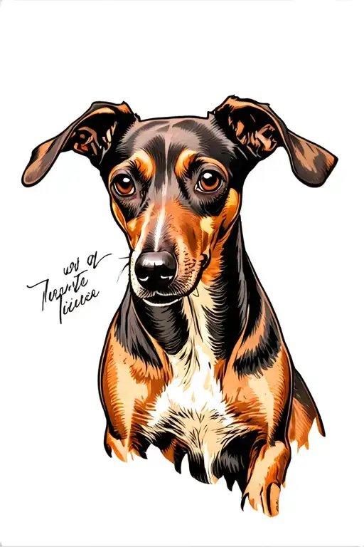 small brown brindle greyhound dog tattoo design idea