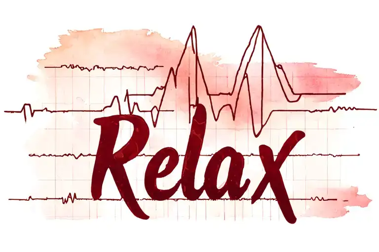 "Relax" ekg lines mixed tattoo design idea