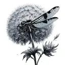 Dragonfly And Dandelion tattoo design idea
