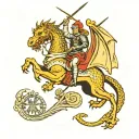 st george killing a dragon tattoo design idea