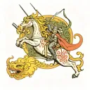 st george killing a dragon tattoo design idea