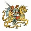 st george killing a dragon tattoo design idea