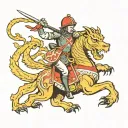 st george killing a dragon tattoo design idea