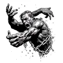 breaking free from chains symbolizing tattoo design idea