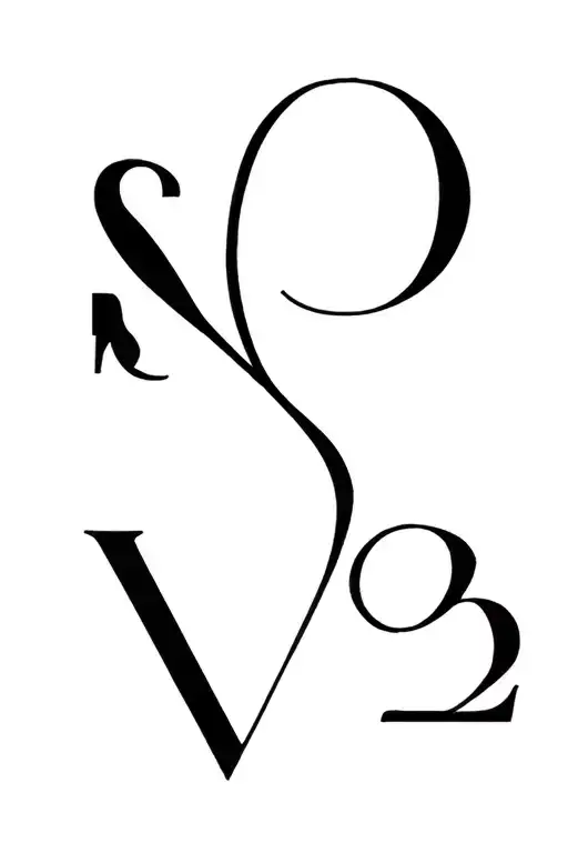 letter S and V, numbers 1,8,2 tattoo design idea