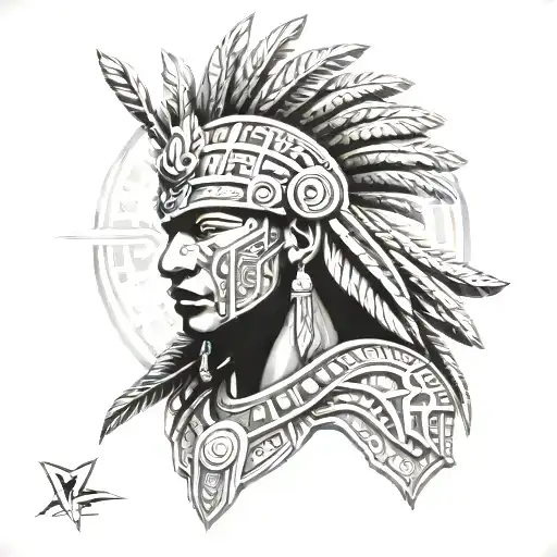 mayan warrior tattoo design idea