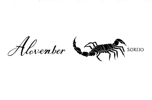 "Alexis, Scorpio, November," tattoo design idea