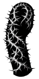 Raw Blackwork Chaotic Bold Strokes Flow Brutalist Dark Abstract Lettering Thorns Expressive Anatomical Horror tattoo design idea