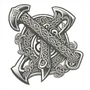 celtic double edge axe tattoo design idea