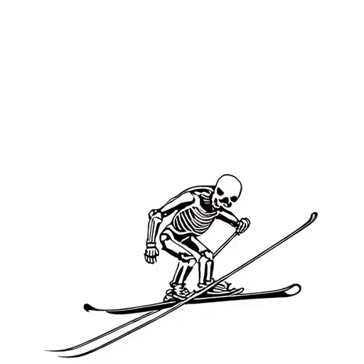 Skeleton Skiing tattoo design idea