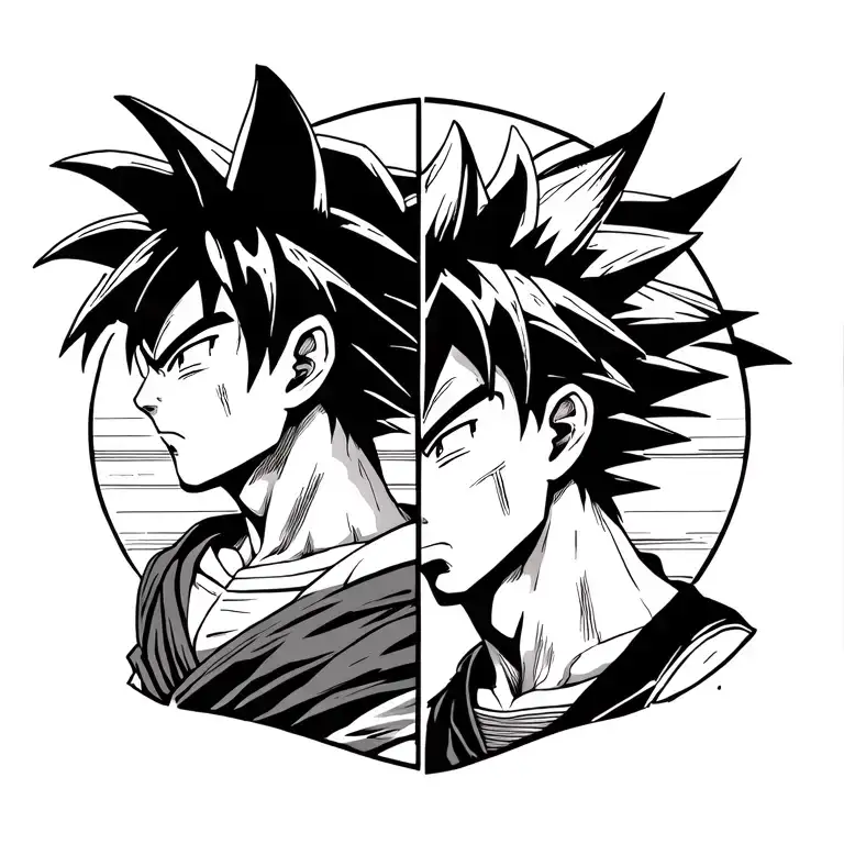 goku x baki hanma tattoo design idea