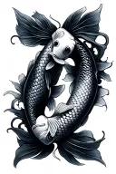 two koi fish tattoo design idea