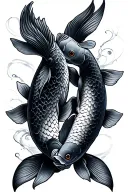 two koi fish tattoo design idea