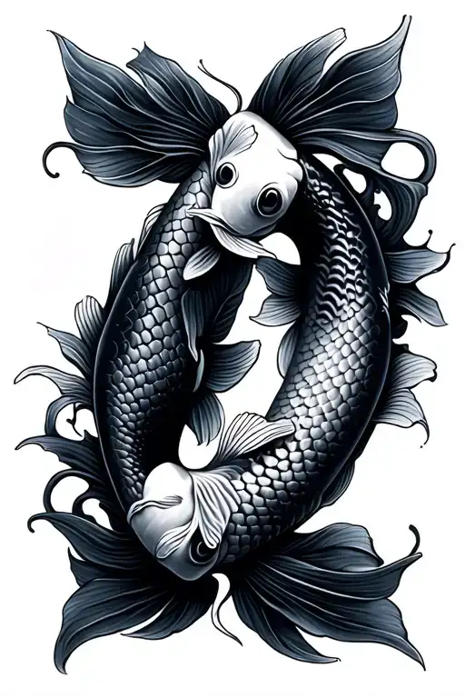 two koi fish tattoo design idea