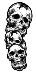 skulls connected up arm sleeve inspired by randy orton tattoo design idea