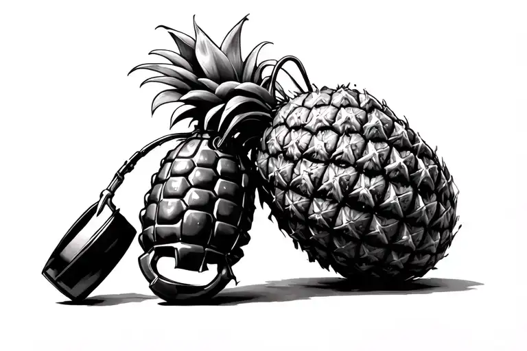 Grenade Pinapple tattoo design idea