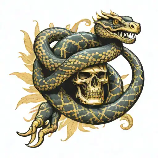 molon labe with don't tread on me snake wrapped tattoo design idea