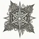 Elven chaos star with beams tattoo design idea
