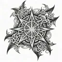 Elven chaos star with beams tattoo design idea