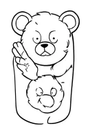 cartoon teddy bear decapitated heads in one hand tattoo design idea