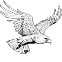 simple eagle soaring tattoo design idea