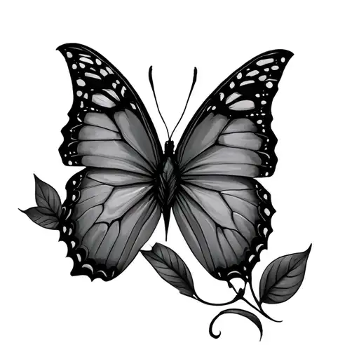 masculine butterfly tattoo design idea