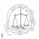 libra sign with 2001 year tattoo design idea