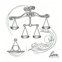 libra sign with 2001 year tattoo design idea