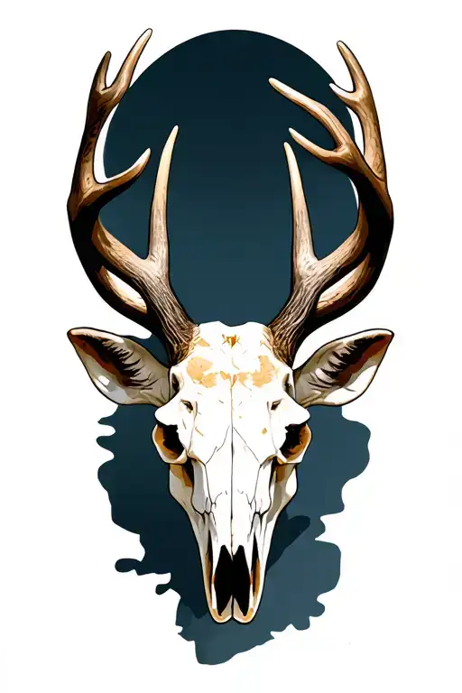 mule deer skull, tattoo design idea
