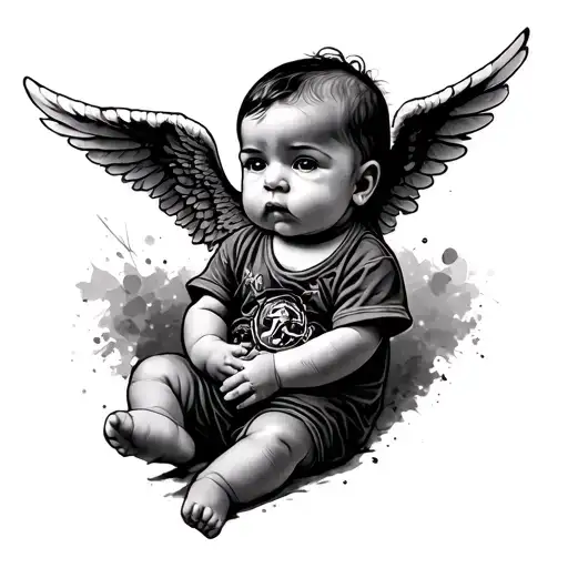 Gangster Baby Angel tattoo design idea