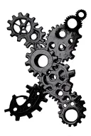 cogs under skin tattoo design idea
