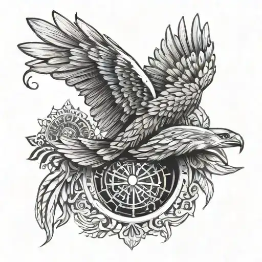 Naval Aviator Wings With Mandala tattoo design idea