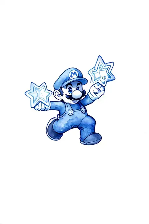 Mario, Lugi, Star tattoo design idea