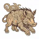 boar tattoo design idea