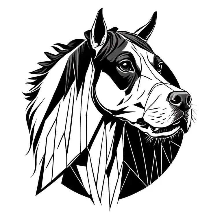Taurus,  boxer dog, horse, semi, tattoo design idea