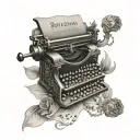 fantasy typewriter tattoo design idea