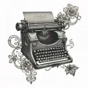 fantasy typewriter tattoo design idea